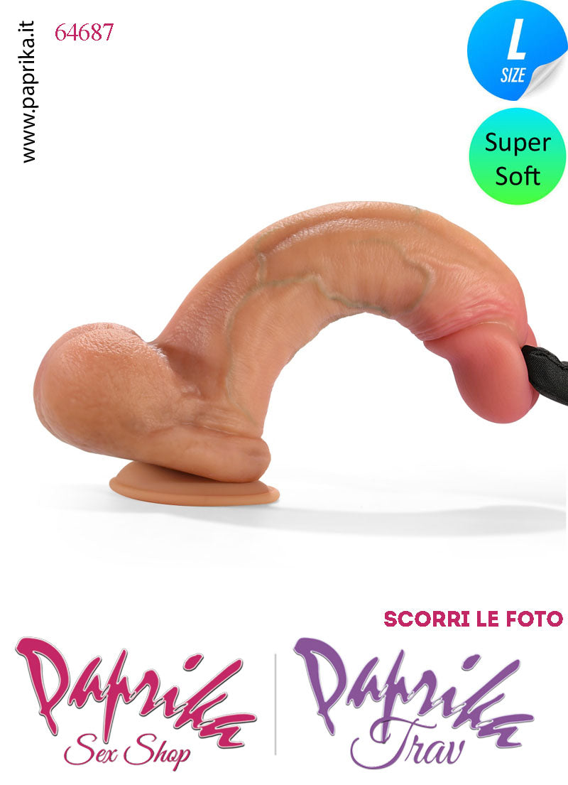 Fallo Testicoli Mobili Silicone Super Soft Large 13/15 cm Ø 36 Non Vibrante Ventosa