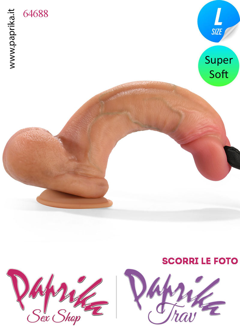 Fallo Testicoli Mobili Silicone Super Soft Large 16/18 cm Ø 40 Non Vibrante Ventosa