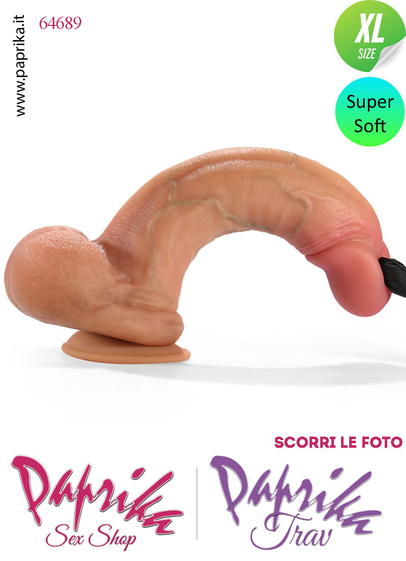 Fallo Testicoli Mobili Silicone Super Soft XL 18/21 cm Ø 45 Non Vibrante Ventosa
