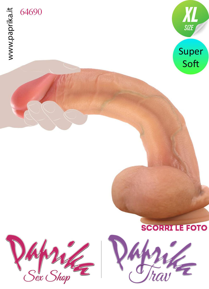 Fallo Testicoli Mobili Silicone Super Soft XL 20/24 cm Ø 50 Non Vibrante Ventosa