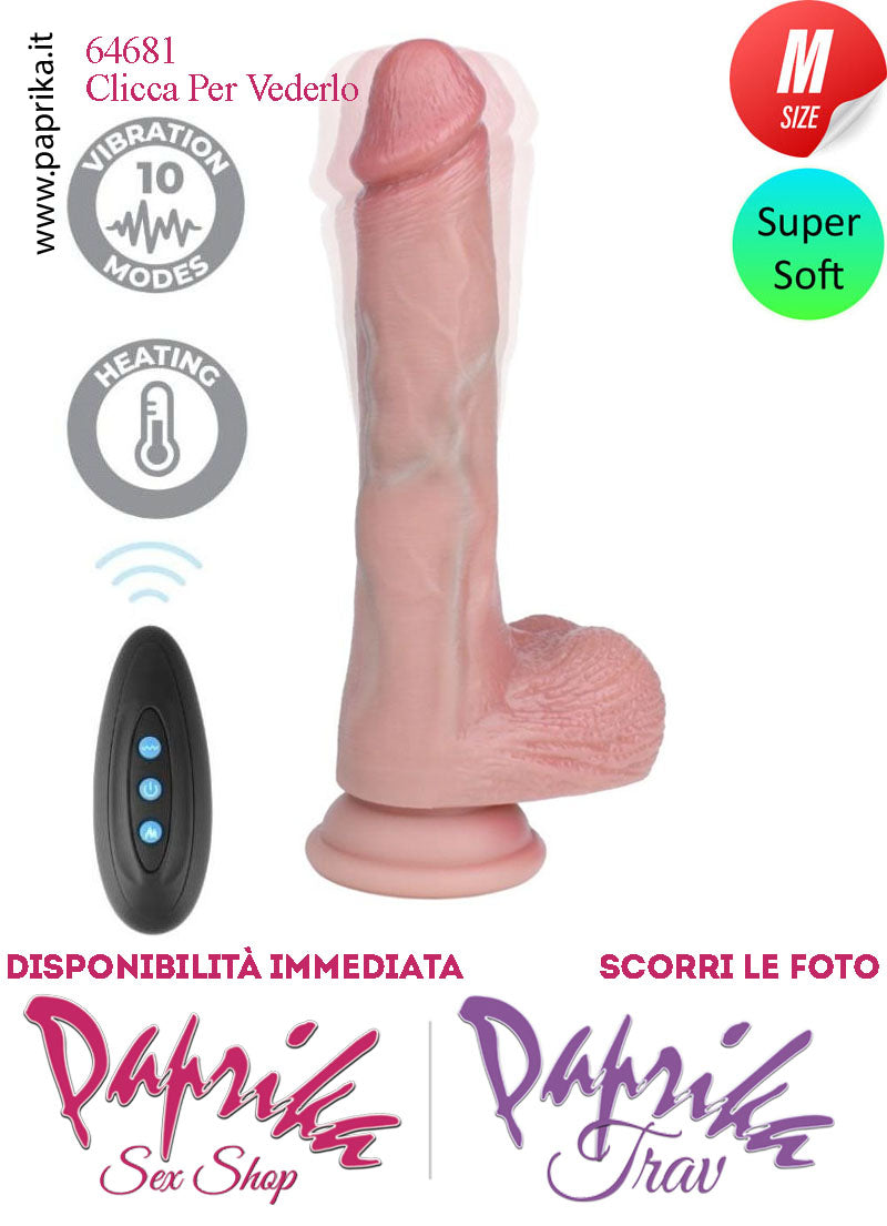 Fallo Vibrante Riscaldabile Silicone Super Soft Telecomando 15/19 cm Ø 35 Ventosa