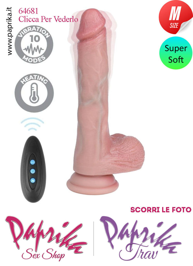 Fallo Vibrante Riscaldabile Silicone Super Soft Telecomando 15/19 cm Ø 35 Ventosa
