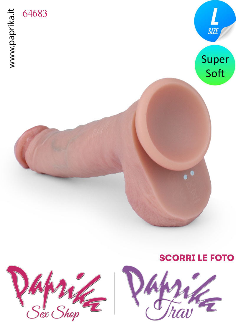 Fallo Vibrante Riscaldabile Silicone Super Soft Telecomando 16/20 cm Ø 42 Ventosa