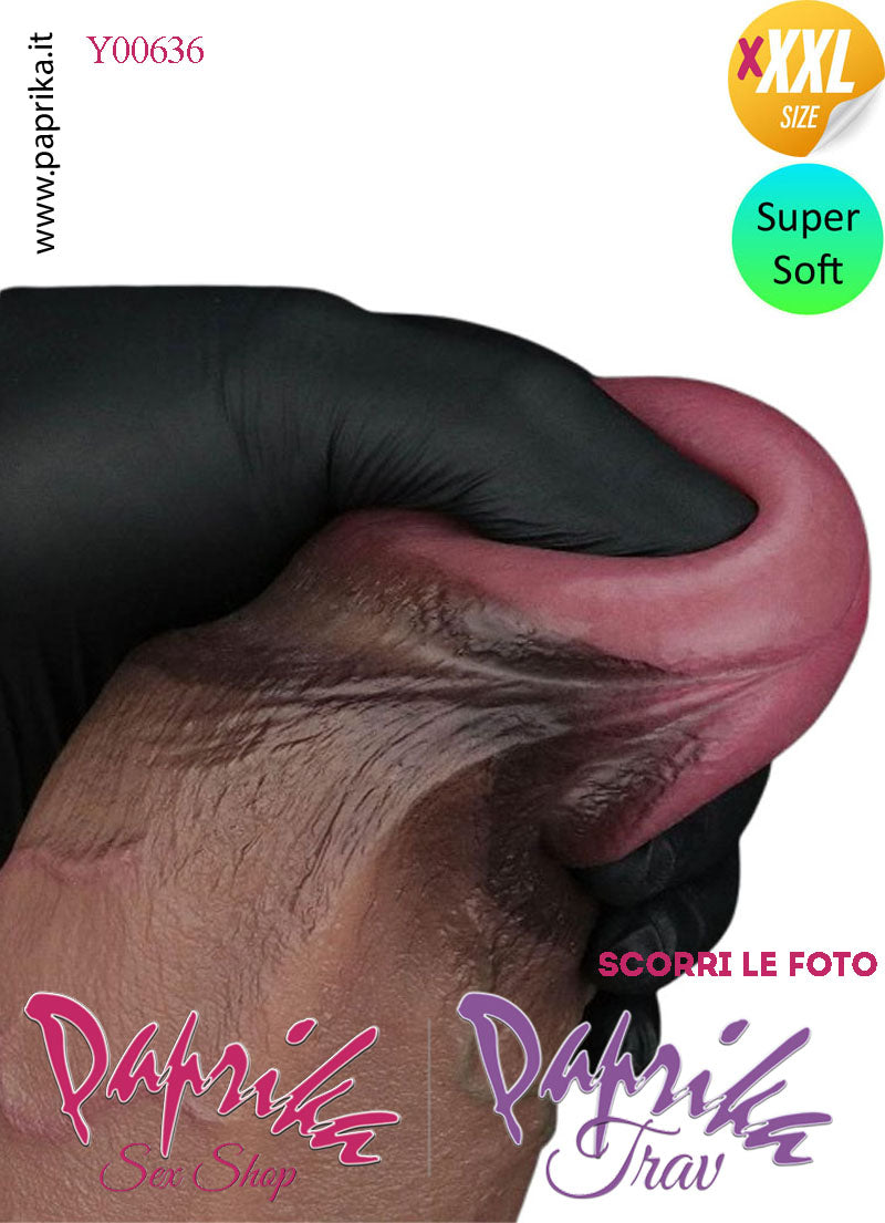 Fallo Unisex Venature Testicoli XXXXL Non Vibrante 18/22 cm Ø 70 Ventosa