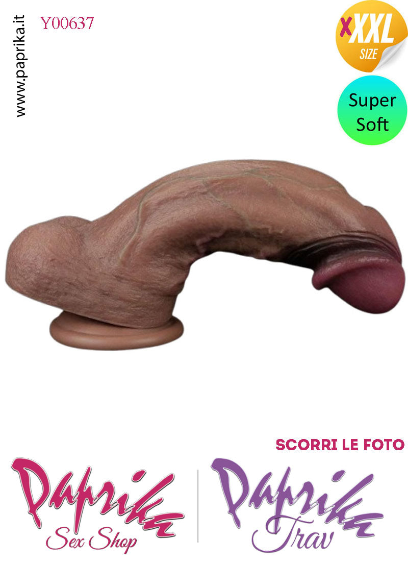 Fallo Unisex Venature Testicoli XXXXL Non Vibrante 21/25 cm Ø 74 Ventosa