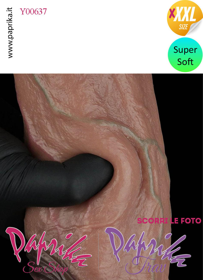Fallo Unisex Venature Testicoli XXXXL Non Vibrante 21/25 cm Ø 74 Ventosa
