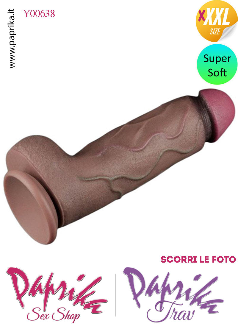 Fallo Unisex Venature Testicoli Ventosa XXXXL Non Vibrante 23/28 cm Ø 76
