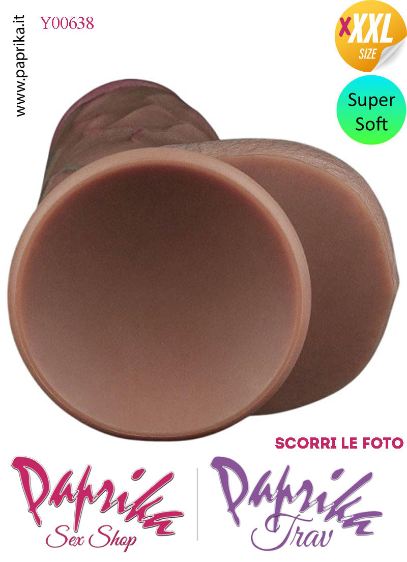 Fallo Unisex Venature Testicoli Ventosa XXXXL Non Vibrante 23/28 cm Ø 76