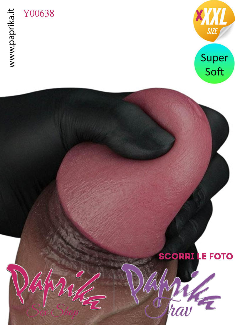 Fallo Unisex Venature Testicoli Ventosa XXXXL Non Vibrante 23/28 cm Ø 76