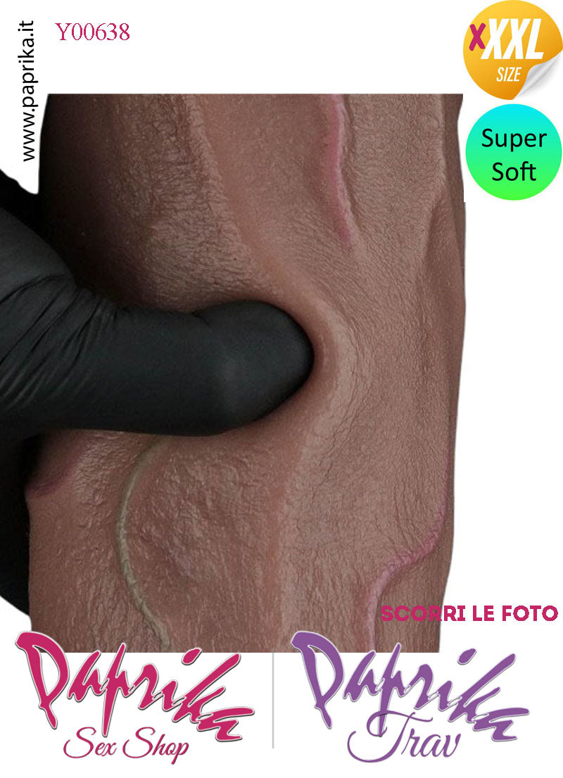 Fallo Unisex Venature Testicoli Ventosa XXXXL Non Vibrante 23/28 cm Ø 76