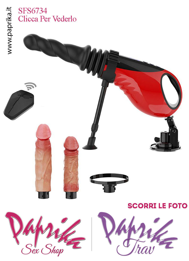Fucking Sex Machine Telecomandata Macchina Del Sesso 3 Dildo 2 Ventose