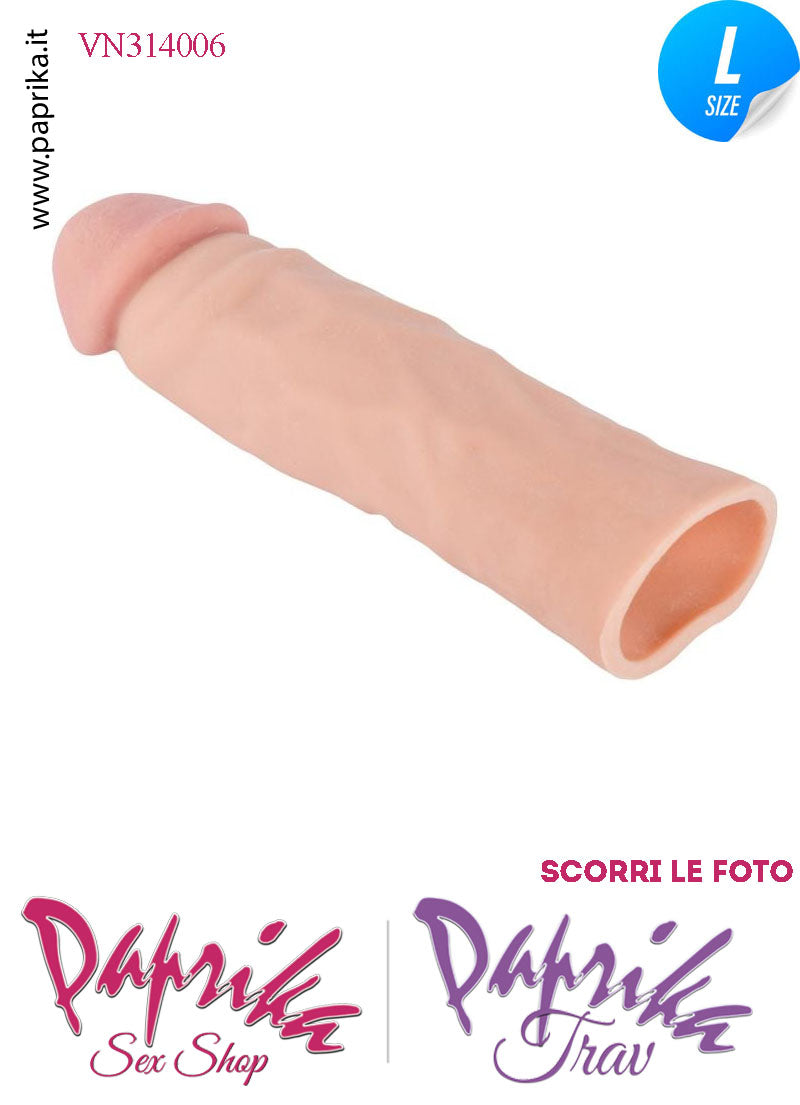 Prolunga Guaina Morbida Allunga Pene 5 cm Tpe Venature 18 cm Large