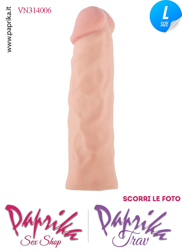 Prolunga Guaina Morbida Allunga Pene 5 cm Tpe Venature 18 cm Large
