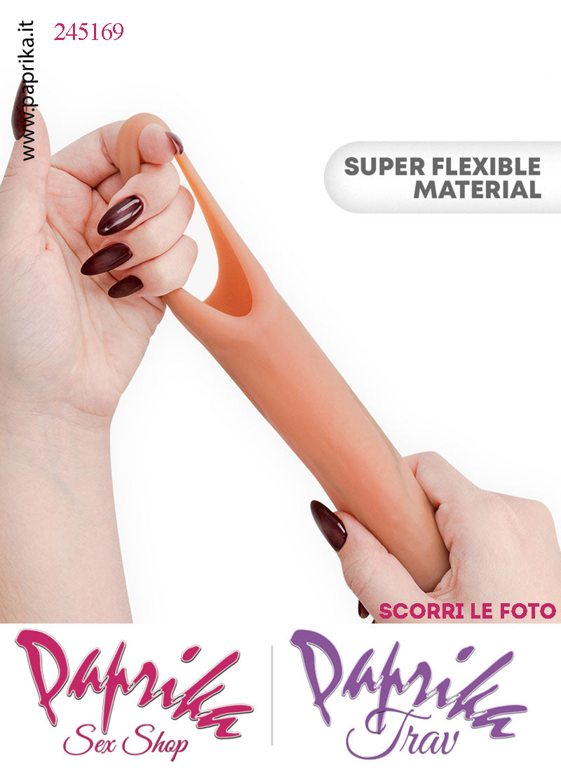 Prolunga Guaina Allungamento Pene 4.5 cm Silicone 16 cm Foro Testicoli