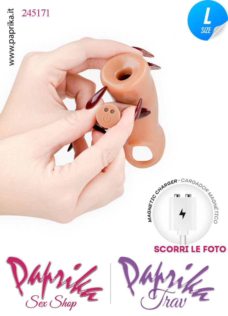 Prolunga Guaina Allungamento Pene 4.5 cm 16 cm Vibrante Telecomando