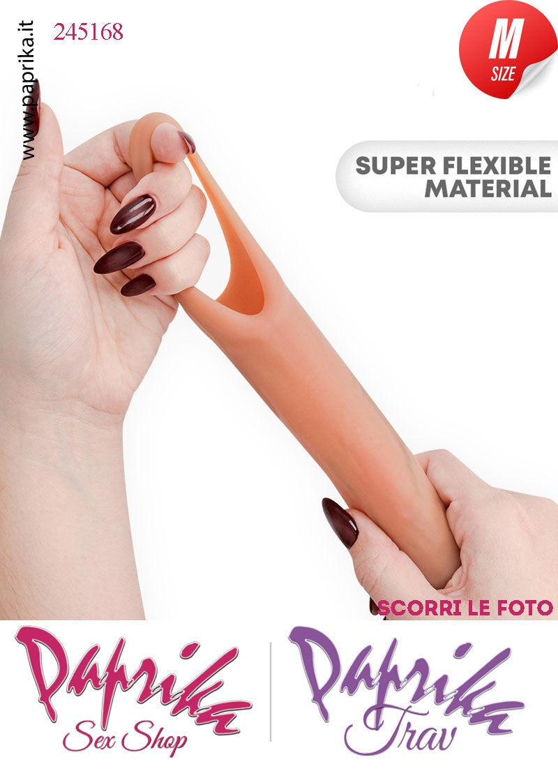 Prolunga Guaina Allungamento Pene 4.4 cm Silicone 15 cm Medium Foro Testicoli