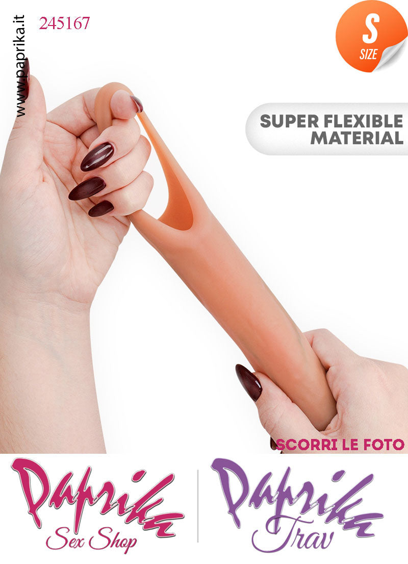 Prolunga Guaina Allungamento Pene 4.5 cm Silicone 13 cm Small Foro Testicoli