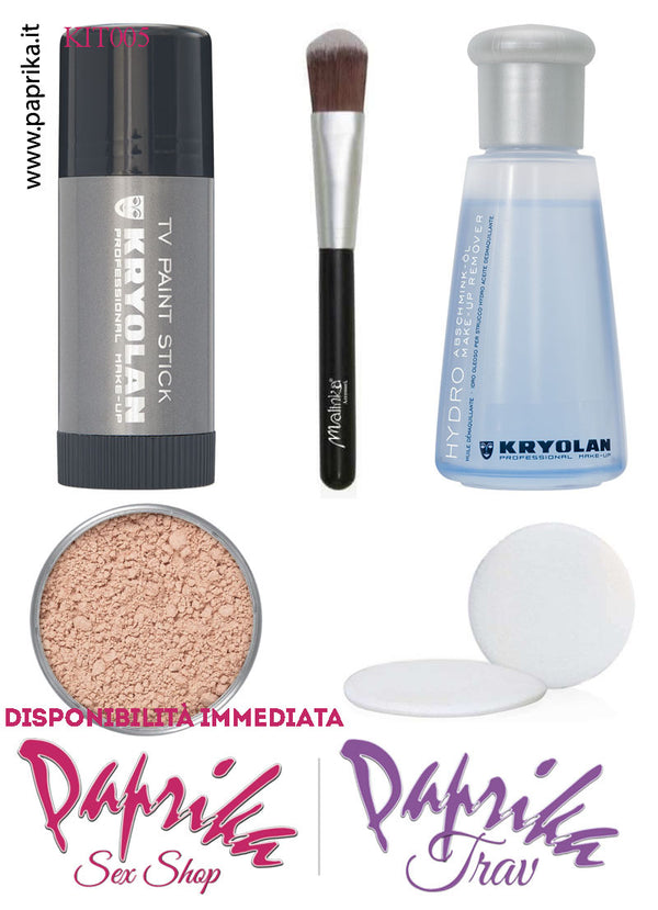 Kit Copribarba Kryolan 5 Pezzi TvPaint - Cipria - Puff - Struccante - Pennello