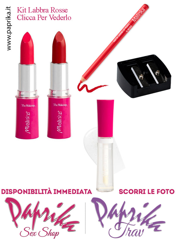 Kit Labbra Perfette 5 Pezzi Rossetti Matita Labbra Lucidalabbra Temperino