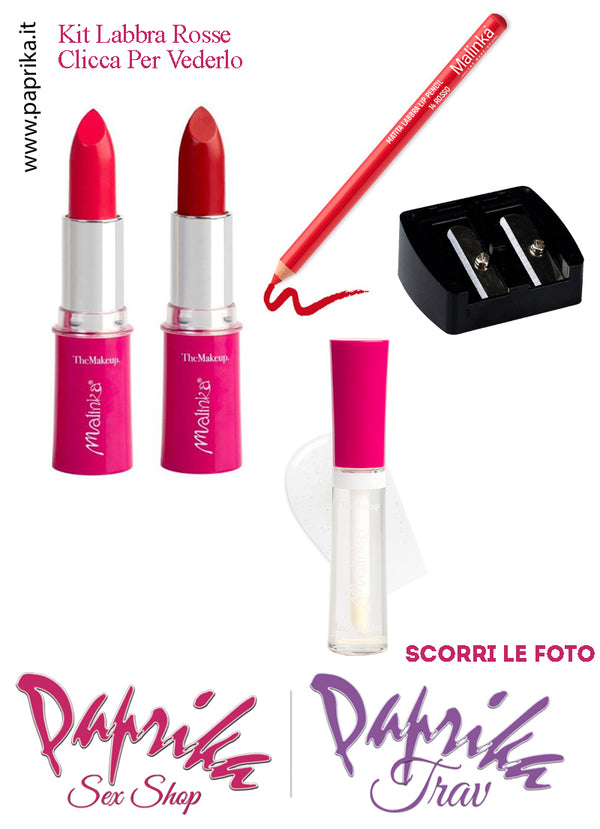 Kit Labbra Perfette 5 Pezzi Rossetti Matita Labbra Lucidalabbra Temperino