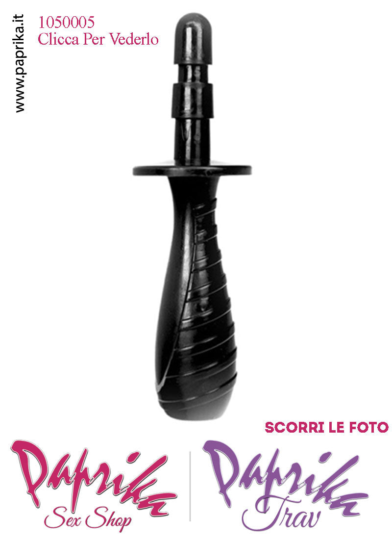 Fallo Dildo Unisex XL Pvc Nero Venature Non Vibrante 16/19 cm Ø 48 Manico