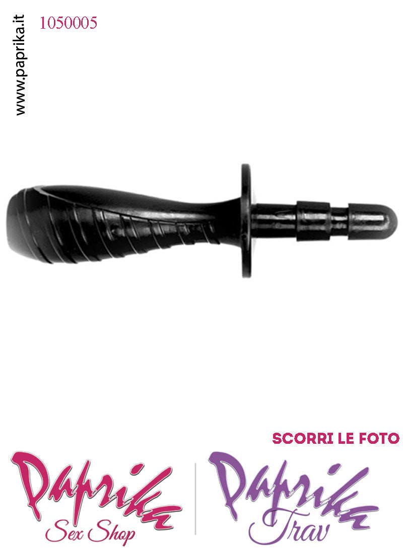 Fallo Dildo Unisex XL Pvc Nero Venature Non Vibrante 16/19 cm Ø 48 Manico