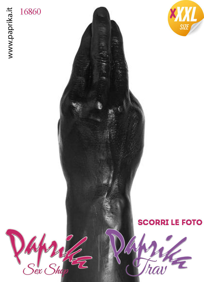 Mano Dita Affusolate Fisting XXXL 36 cm Ø 70 Unisex Pvc Nero Non Vibrante