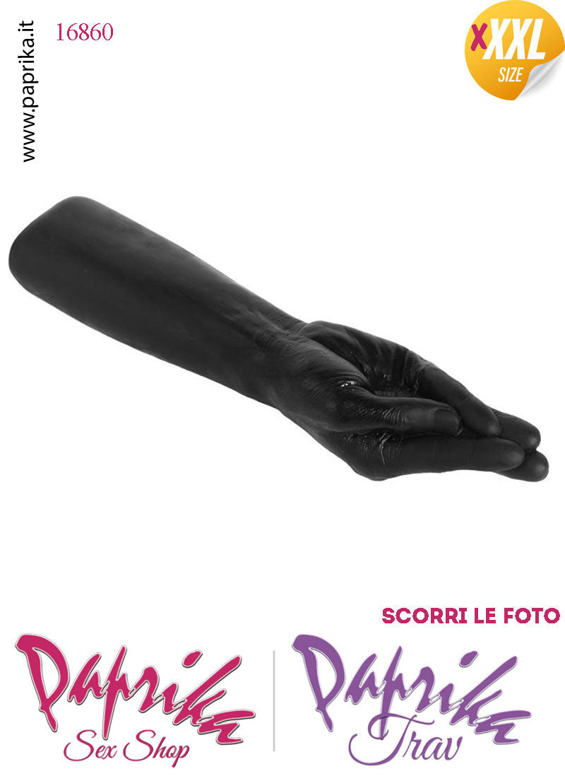 Mano Dita Affusolate Fisting XXXL 36 cm Ø 70 Unisex Pvc Nero Non Vibrante