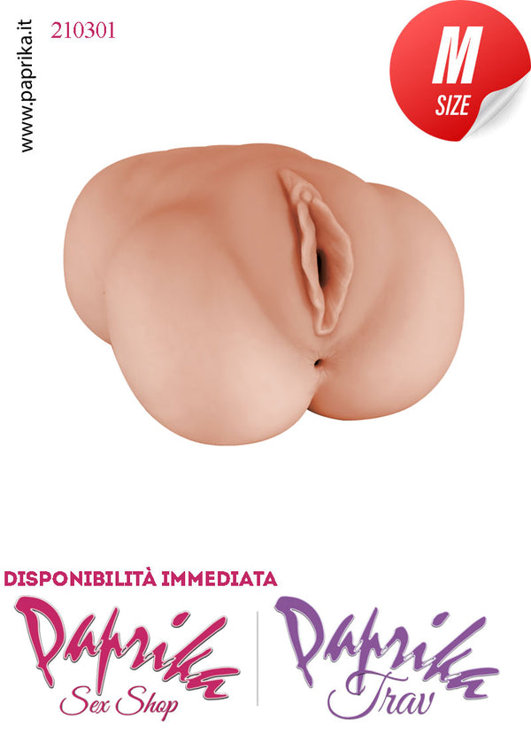 Vagina Ano Doppia Posizione Masturbatore Non Vibrante Tpe Realistico 14 cm