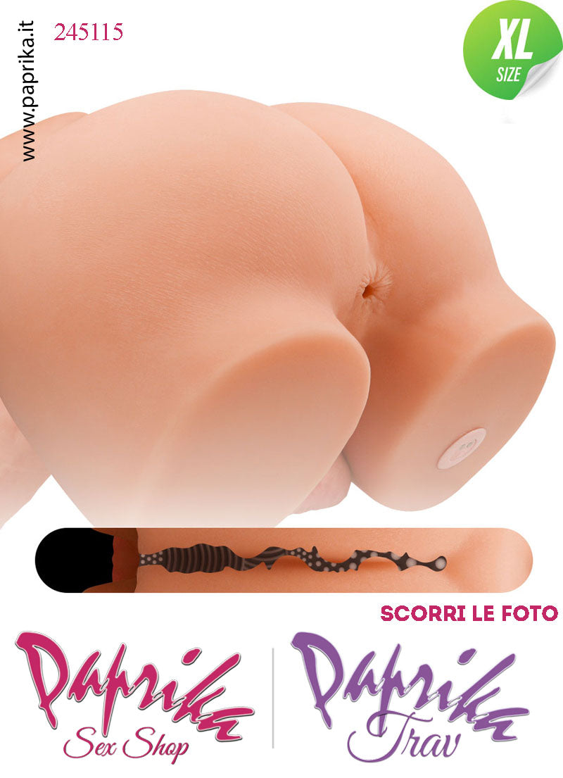 Busto Maschile Pene 19 cm Ø 45 Su & Giù Vibrante Telecomando Ano Penetrabile