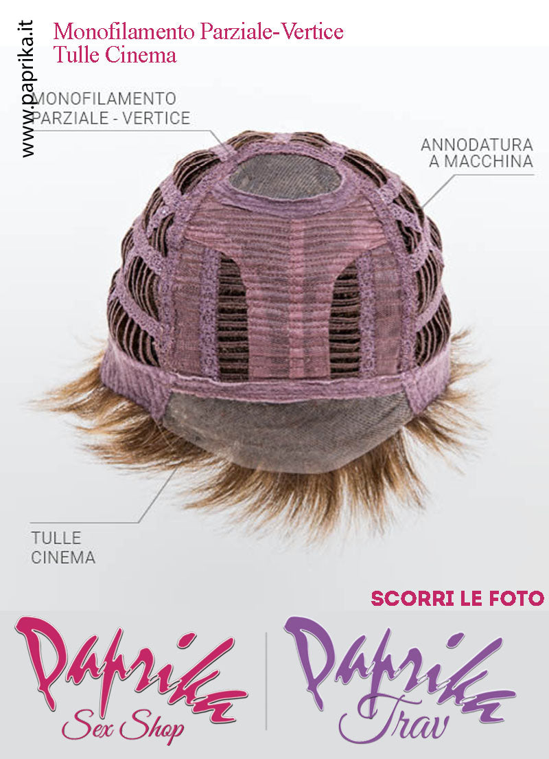 Raise Parrucca Caschetto Corto Scalate Frangetta Lunga Riga Laterale Tulle Cinema