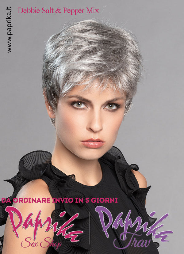 Debbie Parrucca Corta Scalata Riga Laterale Frangetta Lunga