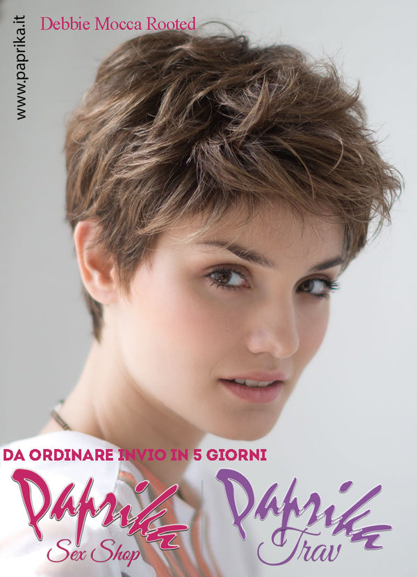 Debbie Parrucca Corta Scalata Riga Laterale Frangetta Lunga