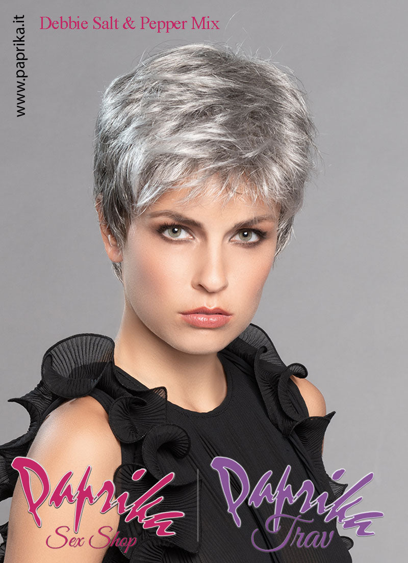 Debbie Parrucca Corta Scalata Riga Laterale Frangetta Lunga