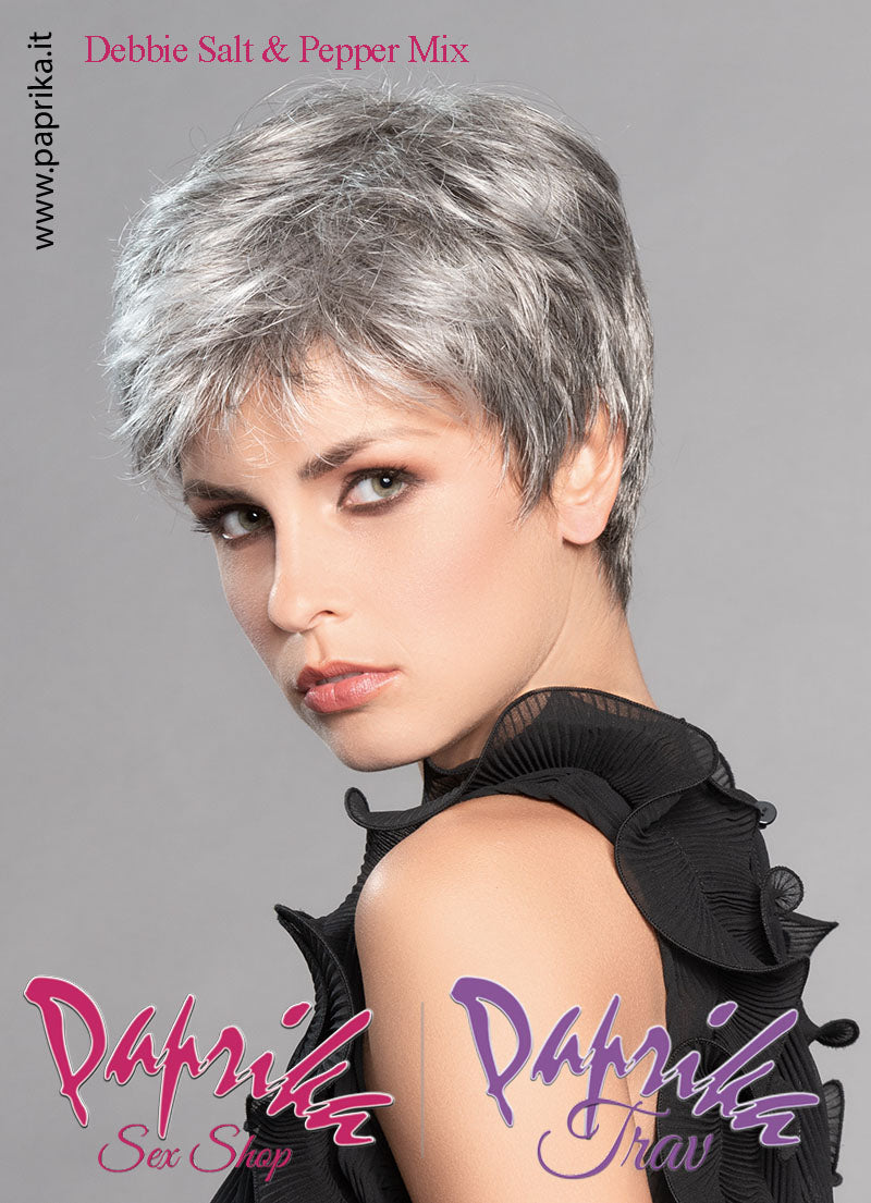 Debbie Parrucca Corta Scalata Riga Laterale Frangetta Lunga
