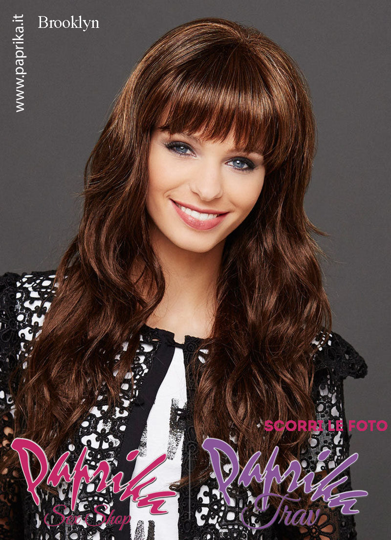 Brooklyn Parrucca Lunga Leggermente Mossa Senza Riga Frangetta Lunga