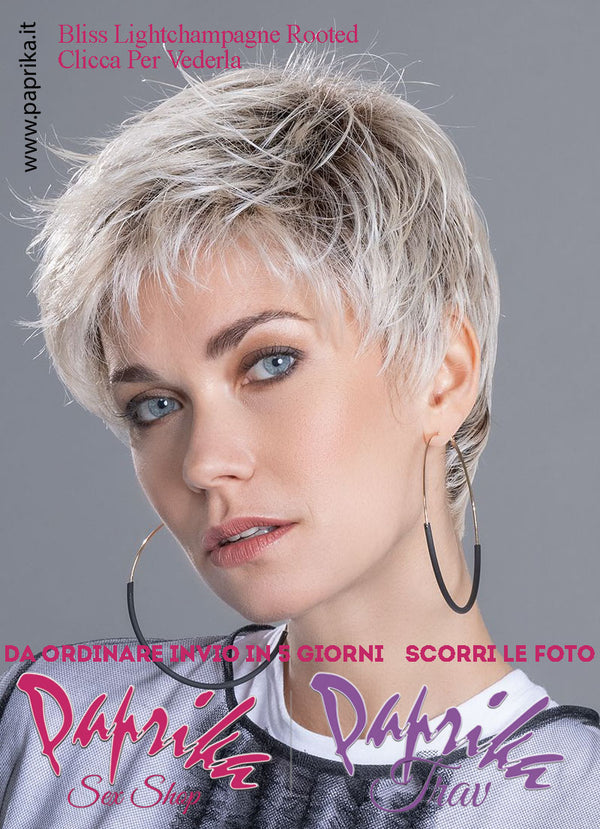 Bliss Parrucca Corta Scalata Riga Laterale Frangetta Lunga Fonabile 130°