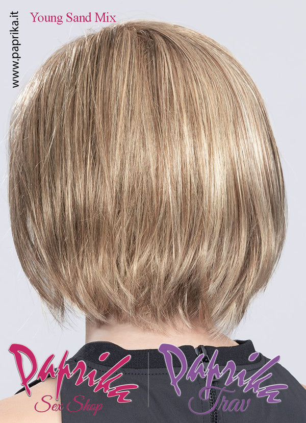 Young Mono Parrucca Caschetto Riga Laterale Frangetta Lunga