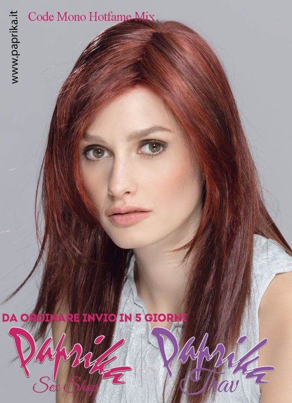 Code Mono Parrucca Lunga Liscia Scalata Frangetta Lunga Riga Laterale