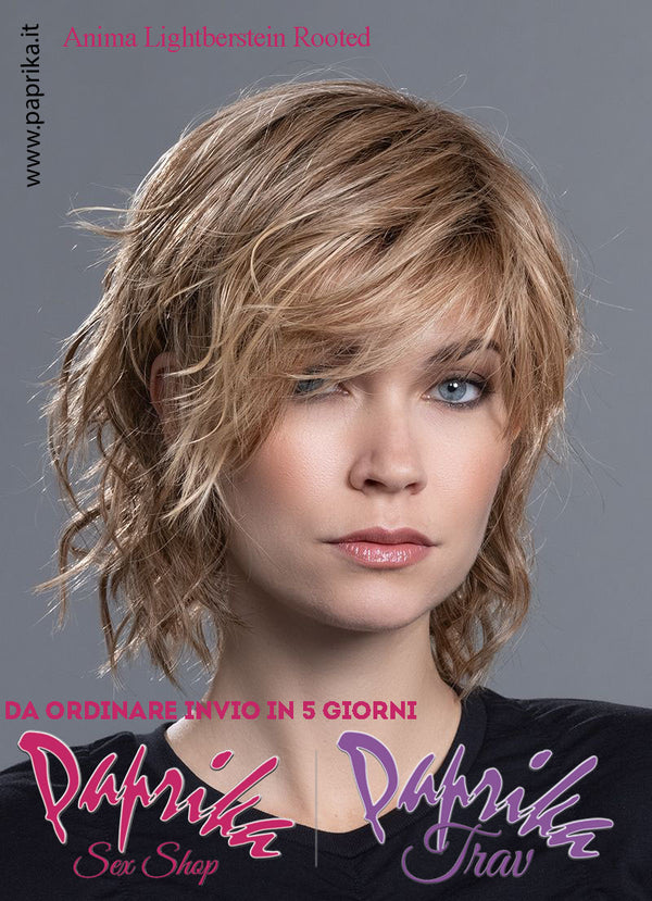 Anima Parrucca Caschetto Leggermente Mosso Scalata Riga Laterale  Frangetta Lunga