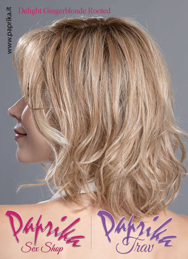 Delight Mono Parrucca Lunga Mossa Riga Laterale Frangetta Lunga