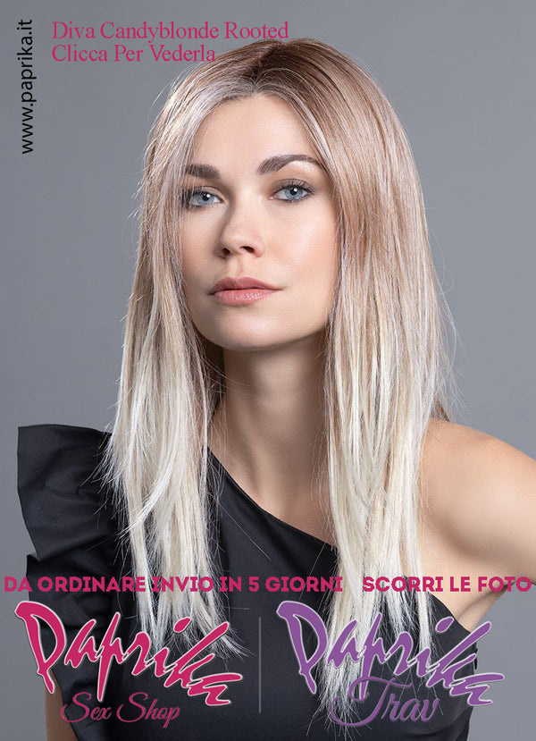 Diva Parrucca Lunga Riga Centrale Senza Frangetta Fonabile Acconciabile