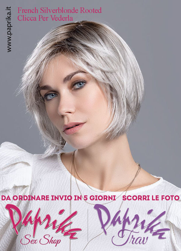 French Mono Parrucca Caschetto Leggermente Mosso Riga Laterale Frangetta Lunga