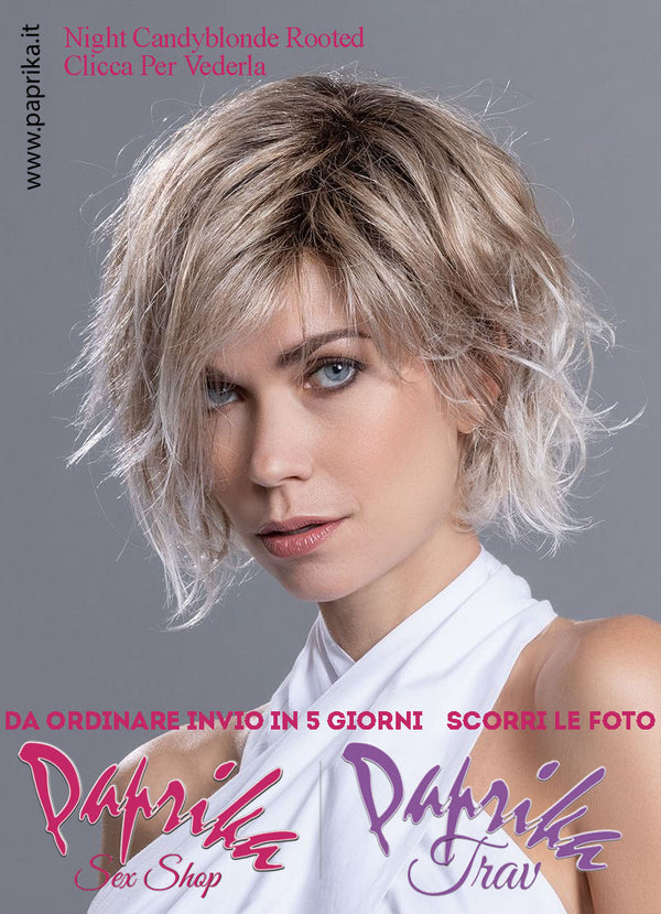 Night Parrucca Media Leggermente Mossa Riga Laterale Frangetta