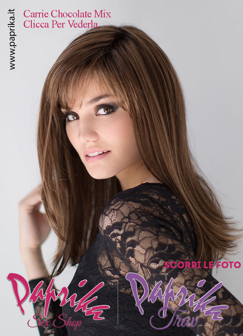 Carrie Parrucca Lunga Liscia Riga Laterale Frangetta Lunghissima Ellen Wille