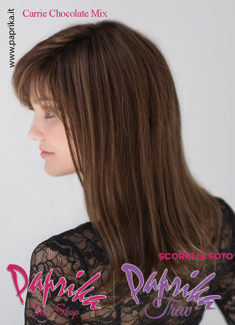 Carrie Parrucca Lunga Liscia Riga Laterale Frangetta Lunghissima Ellen Wille