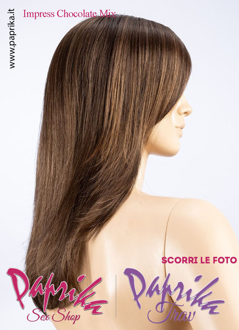 Impress Parrucca Lunga Leggermente Mossa Riga Laterale Frangetta Lunga