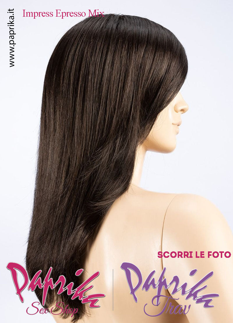 Impress Parrucca Lunga Leggermente Mossa Riga Laterale Frangetta Lunga