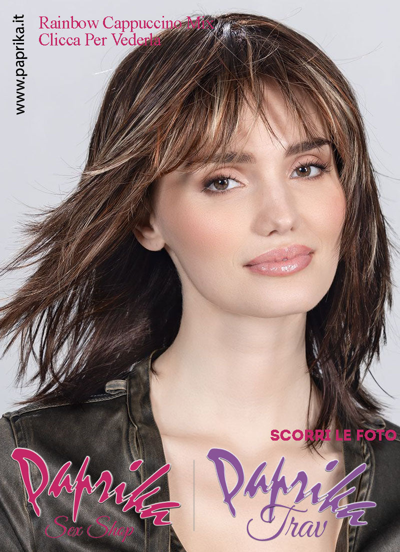 Rainbow Parrucca Lunga Scalata Frangetta Lunga Riga Centrale Ellen Wille