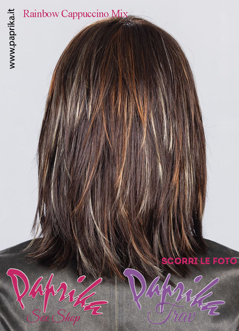 Rainbow Parrucca Lunga Scalata Frangetta Lunga Riga Centrale Ellen Wille